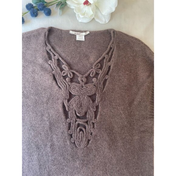 Rare Mint Women Wool Cashmere Knit Sweater Top Details & Ribbed Hem Y2K - Picture 8 of 13